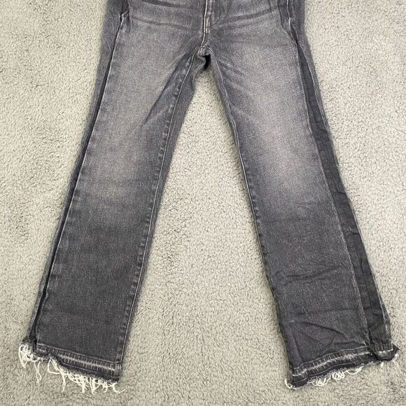 AYR The Bomb Pop Jeans Straight Leg W25 L27 in Palladium Wash Black Fray Hem - Picture 3 of 11